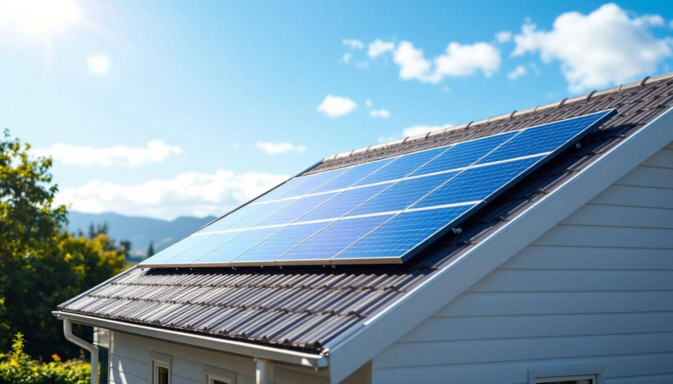 Solar panels installed on a home roof